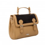 Beau Design Stylish Beige Color Imported PU Leather Sling Crossbody Handbag With Adjustable Strap For Women's/Ladies/Girls